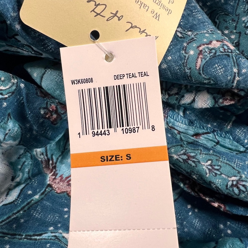 Band of Gypsies Womens Teal Floral Maxi Skirt Boho Festival Flowy Size Small NWT - Picture 7 of 10